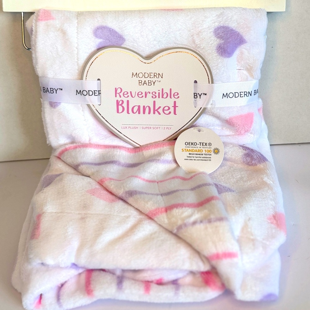 Modern Baby Pastel Plush Reversible Blanket